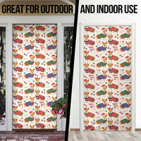 Wales Corgi Christmas Door Cover Nadolig Llawen Welsh Dog Seamless Vibes - Wonder Print Shop