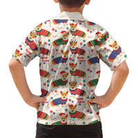 Wales Corgi Christmas Family Matching Off Shoulder Maxi Dress and Hawaiian Shirt Nadolig Llawen Welsh Dog Seamless Vibes - Wonder Print Shop