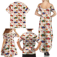 Wales Corgi Christmas Family Matching Summer Maxi Dress and Hawaiian Shirt Nadolig Llawen Welsh Dog Seamless Vibes - Wonder Print Shop