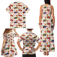 Wales Corgi Christmas Family Matching Tank Maxi Dress and Hawaiian Shirt Nadolig Llawen Welsh Dog Seamless Vibes - Wonder Print Shop