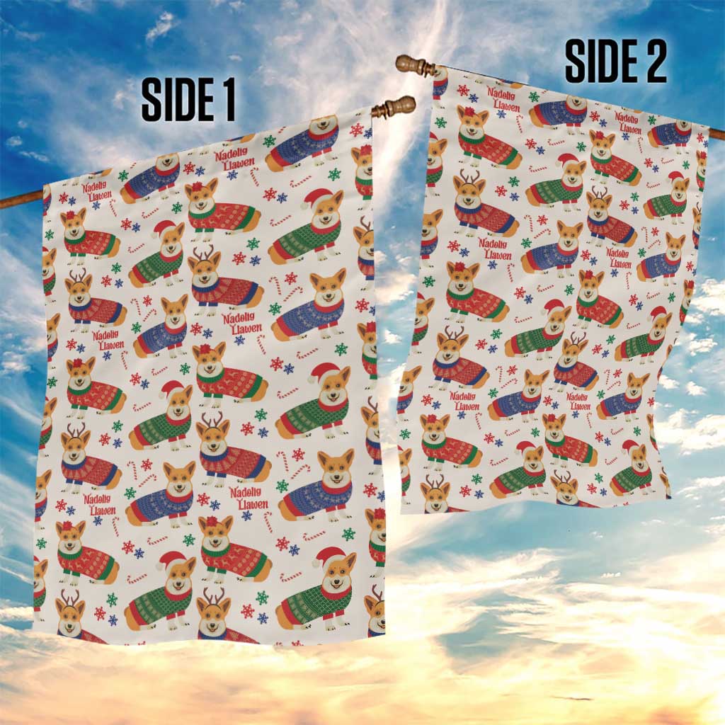 Wales Corgi Christmas Garden Flag Nadolig Llawen Welsh Dog Seamless Vibes - Wonder Print Shop