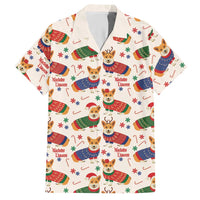 Wales Corgi Christmas Hawaiian Shirt Nadolig Llawen Welsh Dog Seamless Vibes - Wonder Print Shop