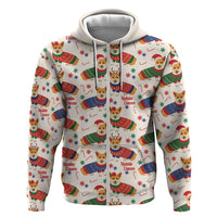 Wales Corgi Christmas Hoodie Nadolig Llawen Welsh Dog Seamless Vibes - Wonder Print Shop
