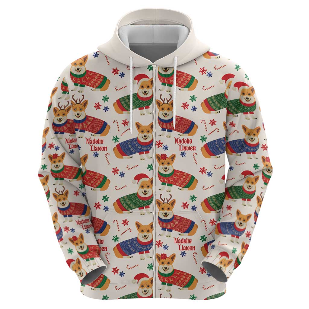 Wales Corgi Christmas Hoodie Nadolig Llawen Welsh Dog Seamless Vibes - Wonder Print Shop