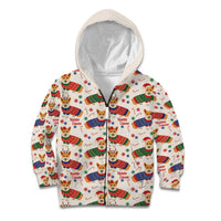 Wales Corgi Christmas Kid Hoodie Nadolig Llawen Welsh Dog Seamless Vibes - Wonder Print Shop