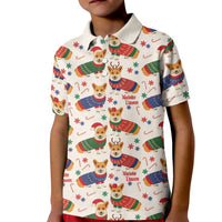 Wales Corgi Christmas Kid Polo Shirt Nadolig Llawen Welsh Dog Seamless Vibes - Wonder Print Shop