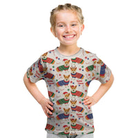 Wales Corgi Christmas Kid T Shirt Nadolig Llawen Welsh Dog Seamless Vibes - Wonder Print Shop