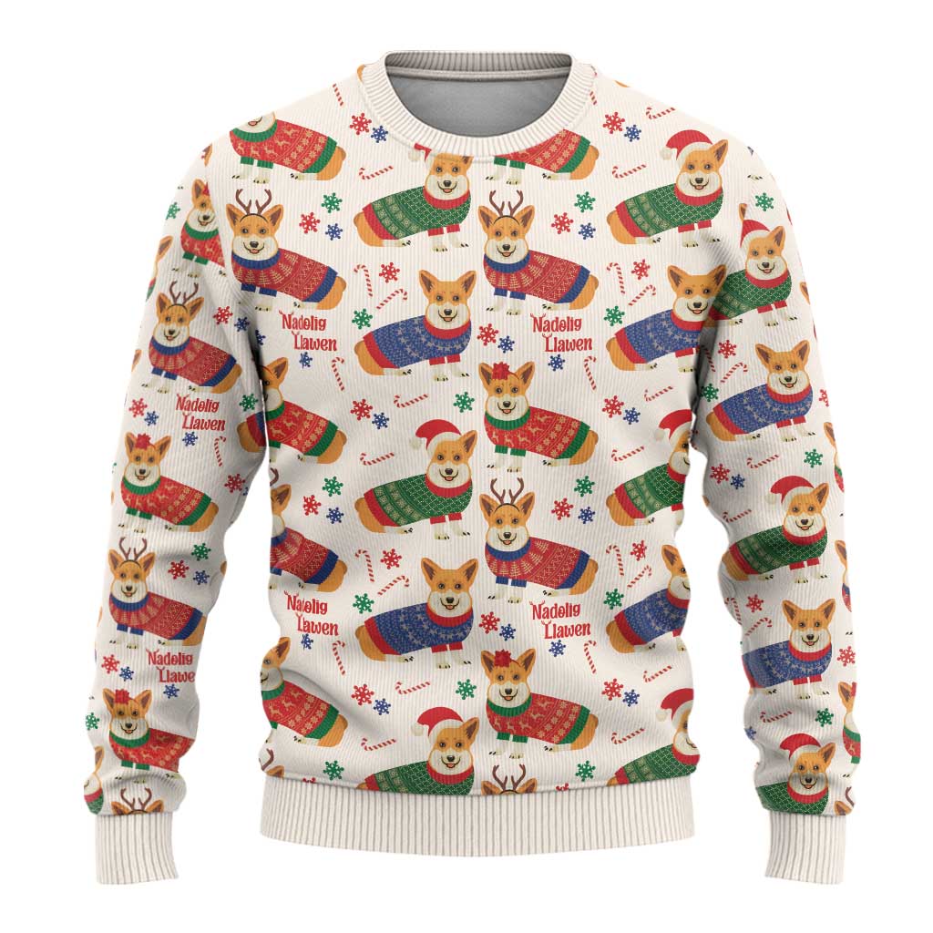 Wales Corgi Christmas Ugly Christmas Sweater Nadolig Llawen Welsh Dog Seamless Vibes - Wonder Print Shop