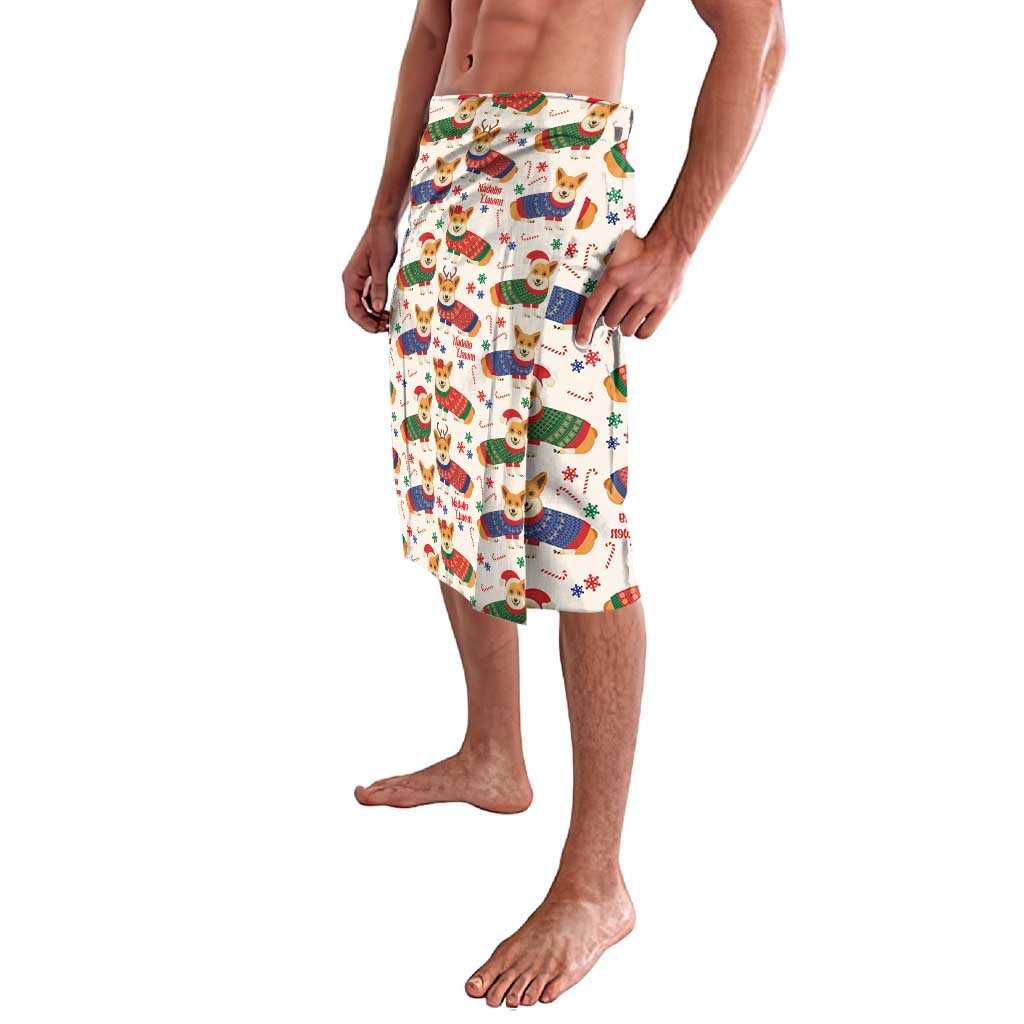 Wales Corgi Christmas Lavalava Nadolig Llawen Welsh Dog Seamless Vibes - Wonder Print Shop