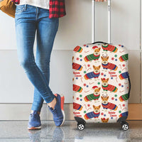 Wales Corgi Christmas Luggage Cover Nadolig Llawen Welsh Dog Seamless Vibes - Wonder Print Shop