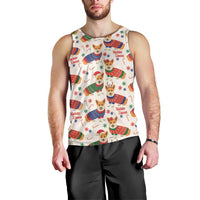 Wales Corgi Christmas Men Tank Top Nadolig Llawen Welsh Dog Seamless Vibes - Wonder Print Shop