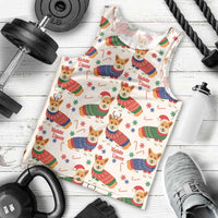 Wales Corgi Christmas Men Tank Top Nadolig Llawen Welsh Dog Seamless Vibes - Wonder Print Shop