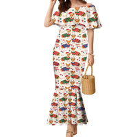 Wales Corgi Christmas Mermaid Dress Nadolig Llawen Welsh Dog Seamless Vibes - Wonder Print Shop