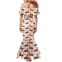 Wales Corgi Christmas Mermaid Dress Nadolig Llawen Welsh Dog Seamless Vibes - Wonder Print Shop