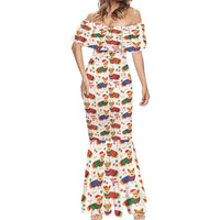 Wales Corgi Christmas Mermaid Dress Nadolig Llawen Welsh Dog Seamless Vibes - Wonder Print Shop