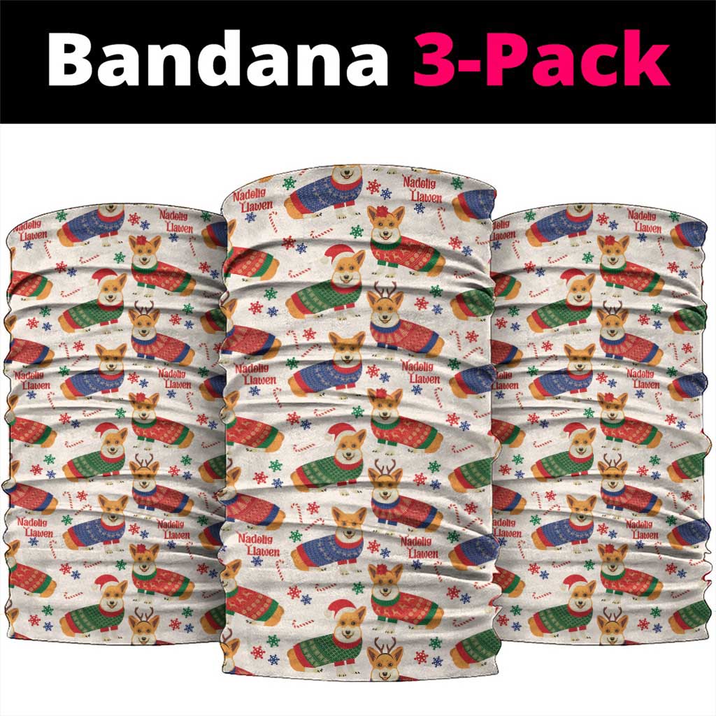 Wales Corgi Christmas Neck Gaiter Nadolig Llawen Welsh Dog Seamless Vibes - Wonder Print Shop