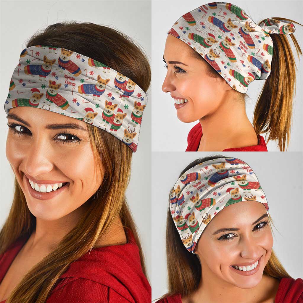Wales Corgi Christmas Neck Gaiter Nadolig Llawen Welsh Dog Seamless Vibes - Wonder Print Shop