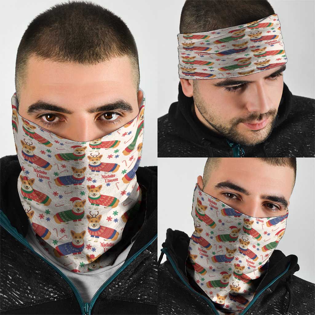 Wales Corgi Christmas Neck Gaiter Nadolig Llawen Welsh Dog Seamless Vibes - Wonder Print Shop