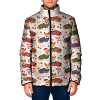 Wales Corgi Christmas Padded Jacket Nadolig Llawen Welsh Dog Seamless Vibes - Wonder Print Shop