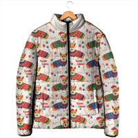Wales Corgi Christmas Padded Jacket Nadolig Llawen Welsh Dog Seamless Vibes - Wonder Print Shop
