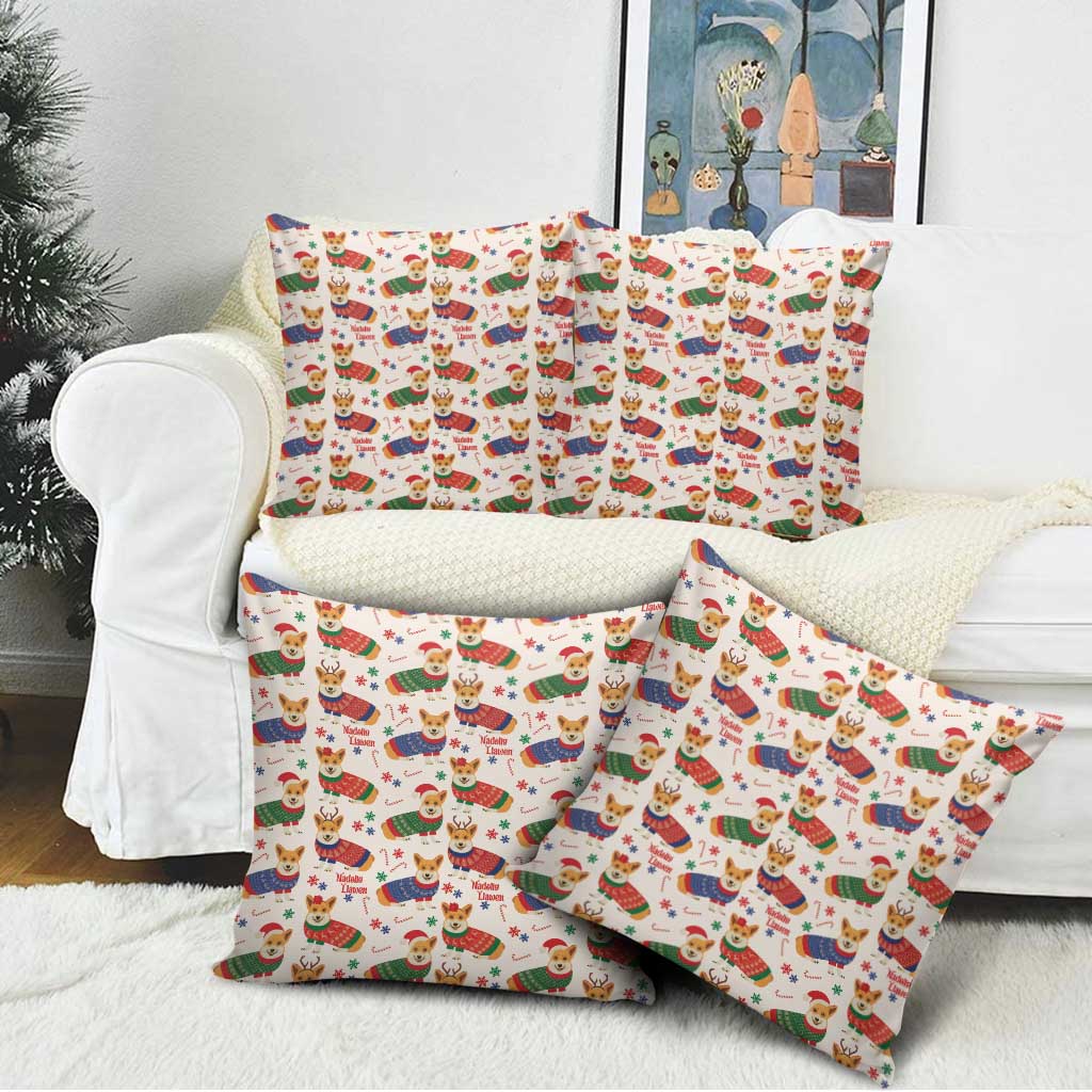 Wales Corgi Christmas Pillow Cover Nadolig Llawen Welsh Dog Seamless Vibes - Wonder Print Shop