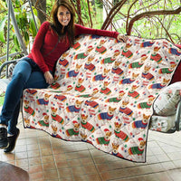 Wales Corgi Christmas Quilt Nadolig Llawen Welsh Dog Seamless Vibes - Wonder Print Shop