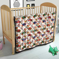 Wales Corgi Christmas Quilt Nadolig Llawen Welsh Dog Seamless Vibes - Wonder Print Shop