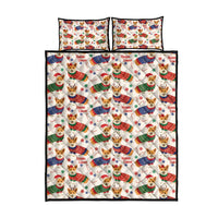 Wales Corgi Christmas Quilt Bed Set Nadolig Llawen Welsh Dog Seamless Vibes - Wonder Print Shop