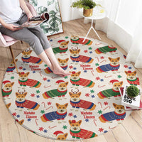 Wales Corgi Christmas Round Carpet Nadolig Llawen Welsh Dog Seamless Vibes - Wonder Print Shop