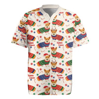 Wales Corgi Christmas Rugby Jersey Nadolig Llawen Welsh Dog Seamless Vibes - Wonder Print Shop