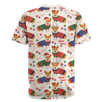 Wales Corgi Christmas Rugby Jersey Nadolig Llawen Welsh Dog Seamless Vibes - Wonder Print Shop