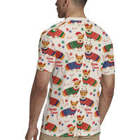 Wales Corgi Christmas Rugby Jersey Nadolig Llawen Welsh Dog Seamless Vibes - Wonder Print Shop