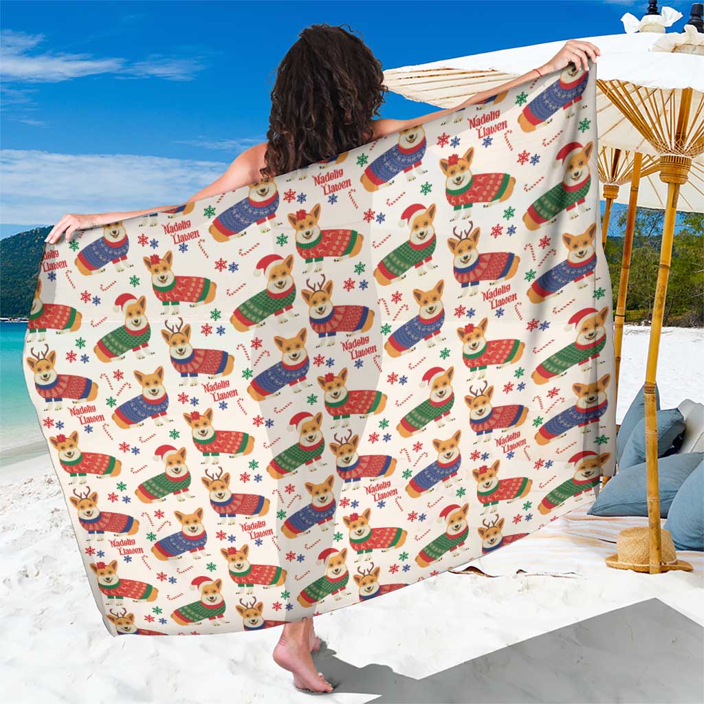 Wales Corgi Christmas Sarong Nadolig Llawen Welsh Dog Seamless Vibes - Wonder Print Shop