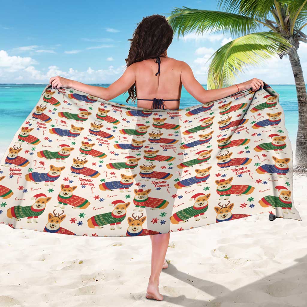 Wales Corgi Christmas Sarong Nadolig Llawen Welsh Dog Seamless Vibes - Wonder Print Shop