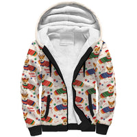 Wales Corgi Christmas Sherpa Hoodie Nadolig Llawen Welsh Dog Seamless Vibes - Wonder Print Shop
