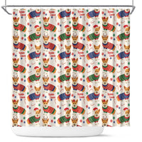 Wales Corgi Christmas Shower Curtain Nadolig Llawen Welsh Dog Seamless Vibes - Wonder Print Shop