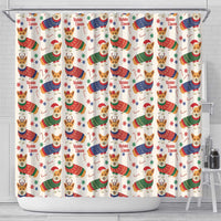 Wales Corgi Christmas Shower Curtain Nadolig Llawen Welsh Dog Seamless Vibes - Wonder Print Shop