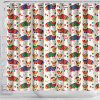 Wales Corgi Christmas Shower Curtain Nadolig Llawen Welsh Dog Seamless Vibes - Wonder Print Shop