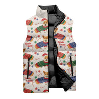 Wales Corgi Christmas Sleeveless Puffer Jacket Nadolig Llawen Welsh Dog Seamless Vibes - Wonder Print Shop