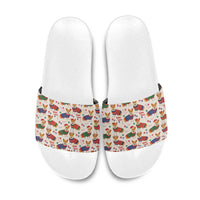 Wales Corgi Christmas Slide Sandals Nadolig Llawen Welsh Dog Seamless Vibes - Wonder Print Shop
