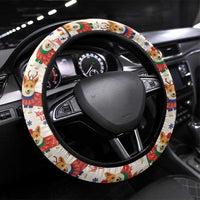 Wales Corgi Christmas Steering Wheel Cover Nadolig Llawen Welsh Dog Seamless Vibes - Wonder Print Shop
