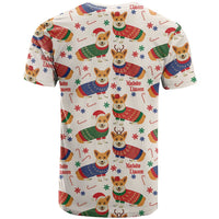 Wales Corgi Christmas T Shirt Nadolig Llawen Welsh Dog Seamless Vibes - Wonder Print Shop