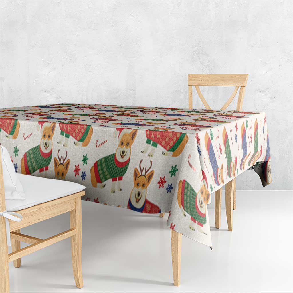 Wales Corgi Christmas Tablecloth Nadolig Llawen Welsh Dog Seamless Vibes - Wonder Print Shop