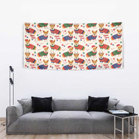 Wales Corgi Christmas Tapestry Nadolig Llawen Welsh Dog Seamless Vibes - Wonder Print Shop