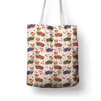 Wales Corgi Christmas Tote Bag Nadolig Llawen Welsh Dog Seamless Vibes - Wonder Print Shop