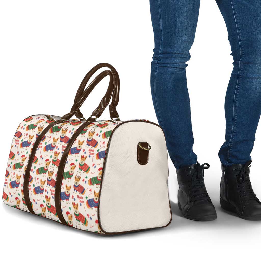 Wales Corgi Christmas Travel Bag Nadolig Llawen Welsh Dog Seamless Vibes - Wonder Print Shop