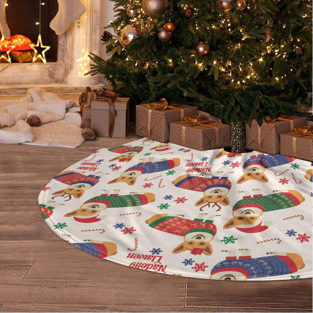 Wales Corgi Christmas Tree Skirt Nadolig Llawen Welsh Dog Seamless Vibes - Wonder Print Shop
