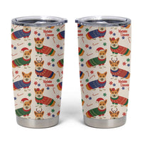 Wales Corgi Christmas Tumbler Cup Nadolig Llawen Welsh Dog Seamless Vibes - Wonder Print Shop