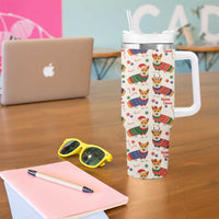 Wales Corgi Christmas Tumbler With Handle Nadolig Llawen Welsh Dog Seamless Vibes - Wonder Print Shop