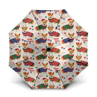 Wales Corgi Christmas Umbrella Nadolig Llawen Welsh Dog Seamless Vibes - Wonder Print Shop